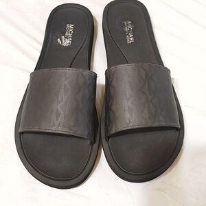 Michael Kors Black Logo Slide Sandals